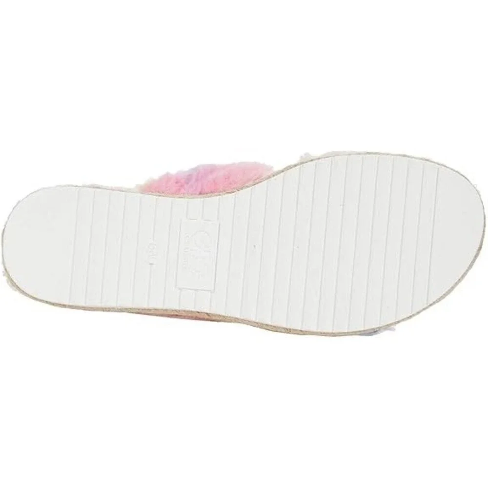 GBG Los Angeles Daphne Sandals Women's 5.5 Pink Faux Fur Platform Slides JOBB200